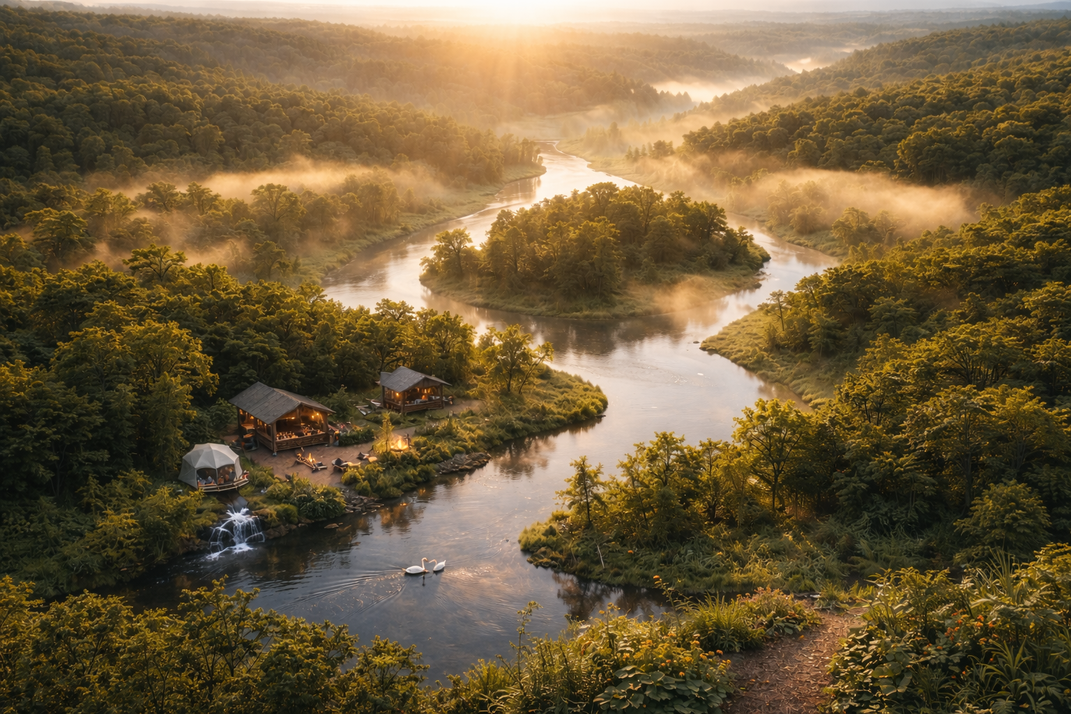 Aerial forest mountains